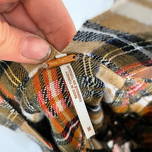 Small Free People Plaid Brown Mini Dress - Picture 2 of 2